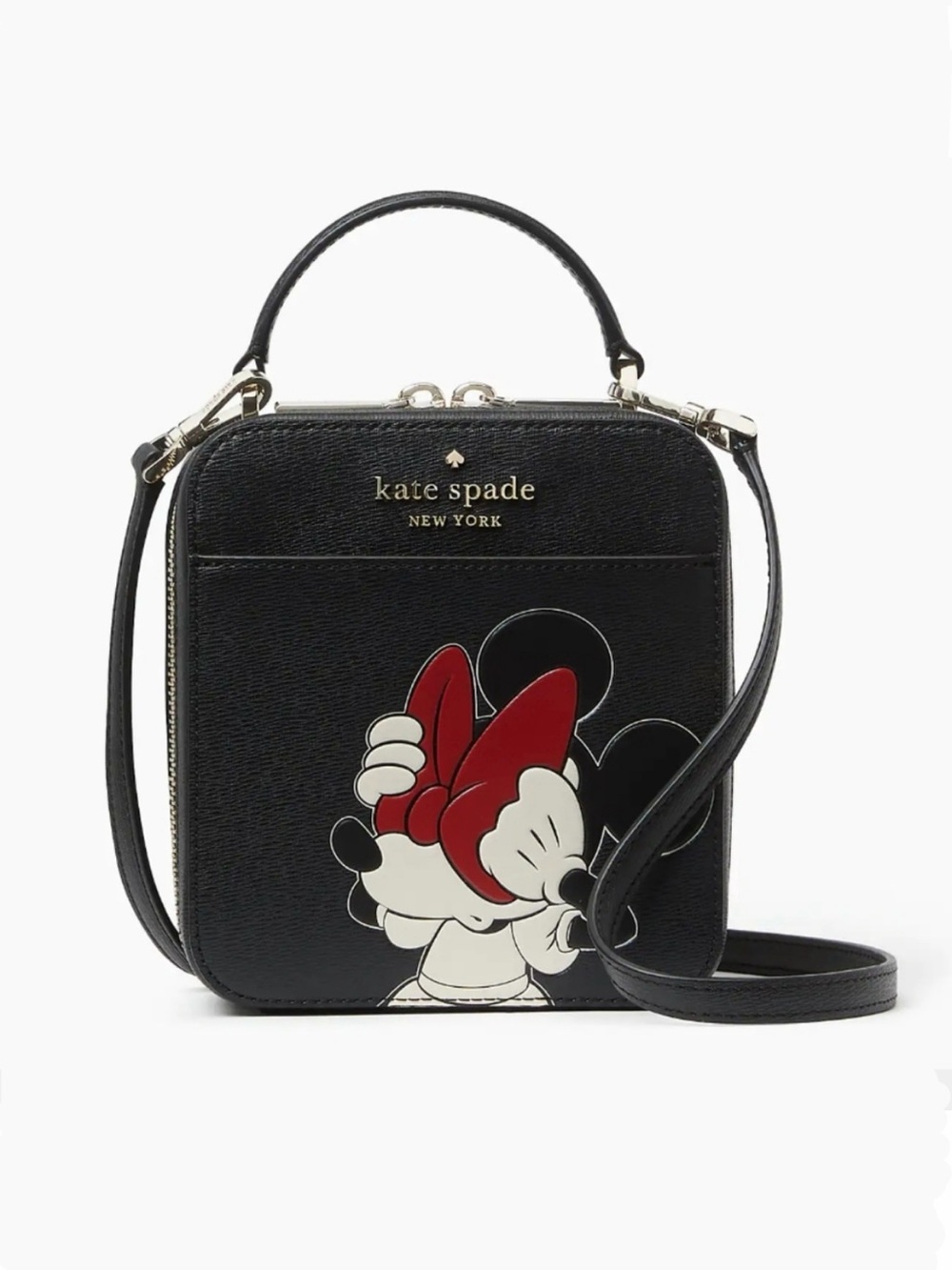 kate spade New York Black Red Minnie Mouse Daisy Vanity Crossbody Bag